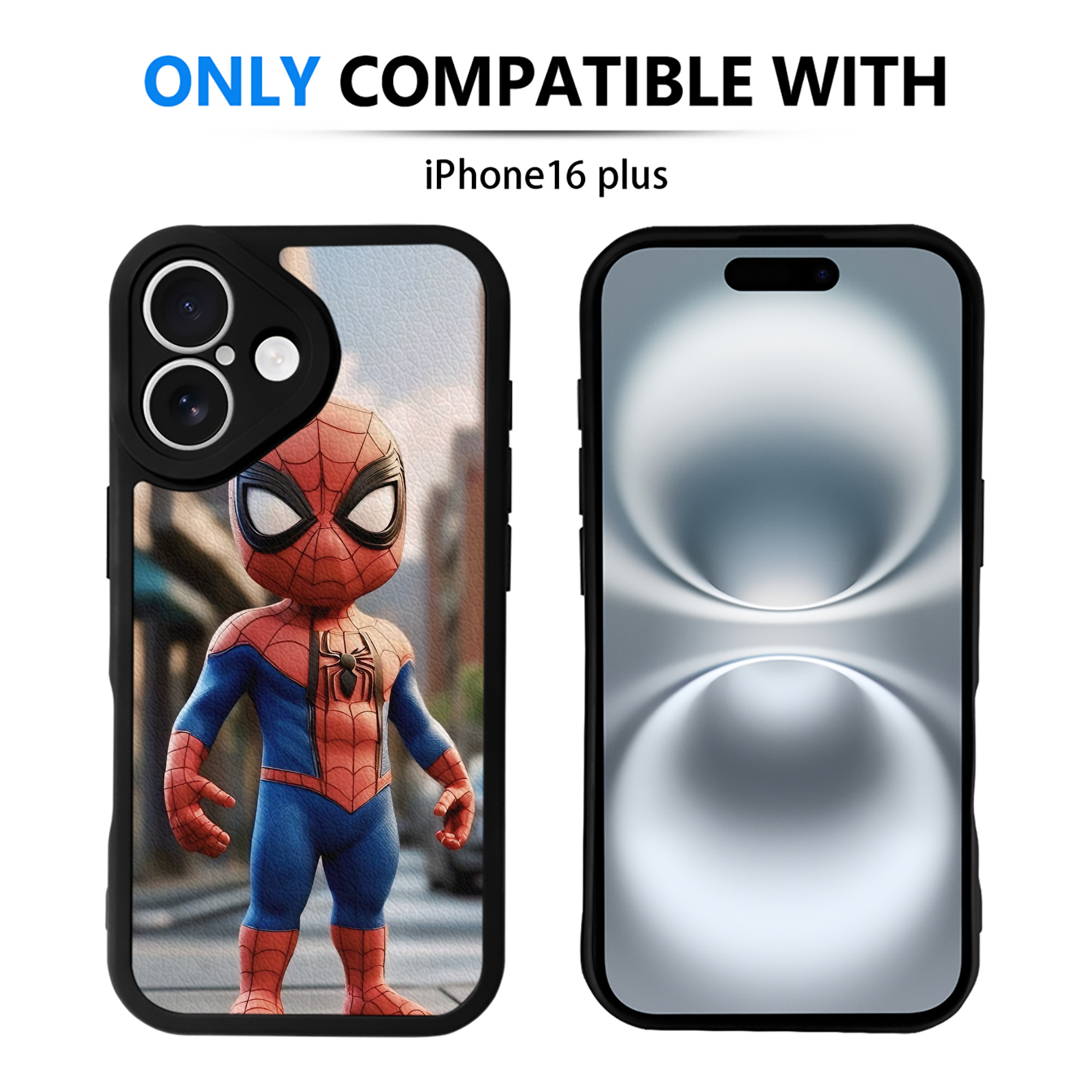 （画像用） Spider Man スパイダーマン 【iPhone 16シリーズ対応】シリコンスマホケース（レザー調） 材質：シリコン